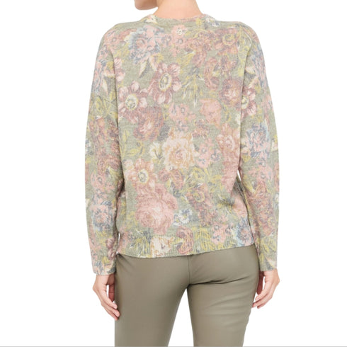 Maglia Donna in filato misto lana ed alpaca, con scollatura girocollo